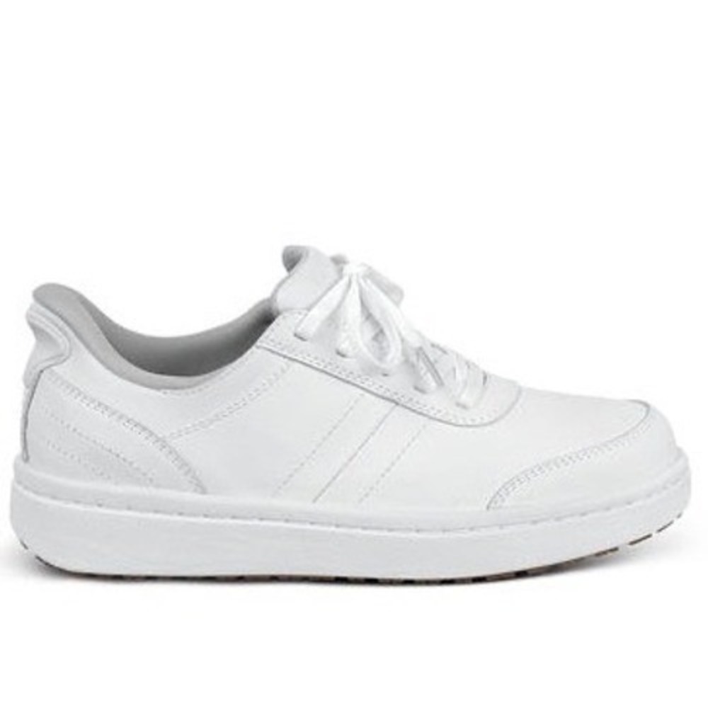 Orthofeet Wander Hands-Free White Leather Sneakers Womens Sz 6 Wide D